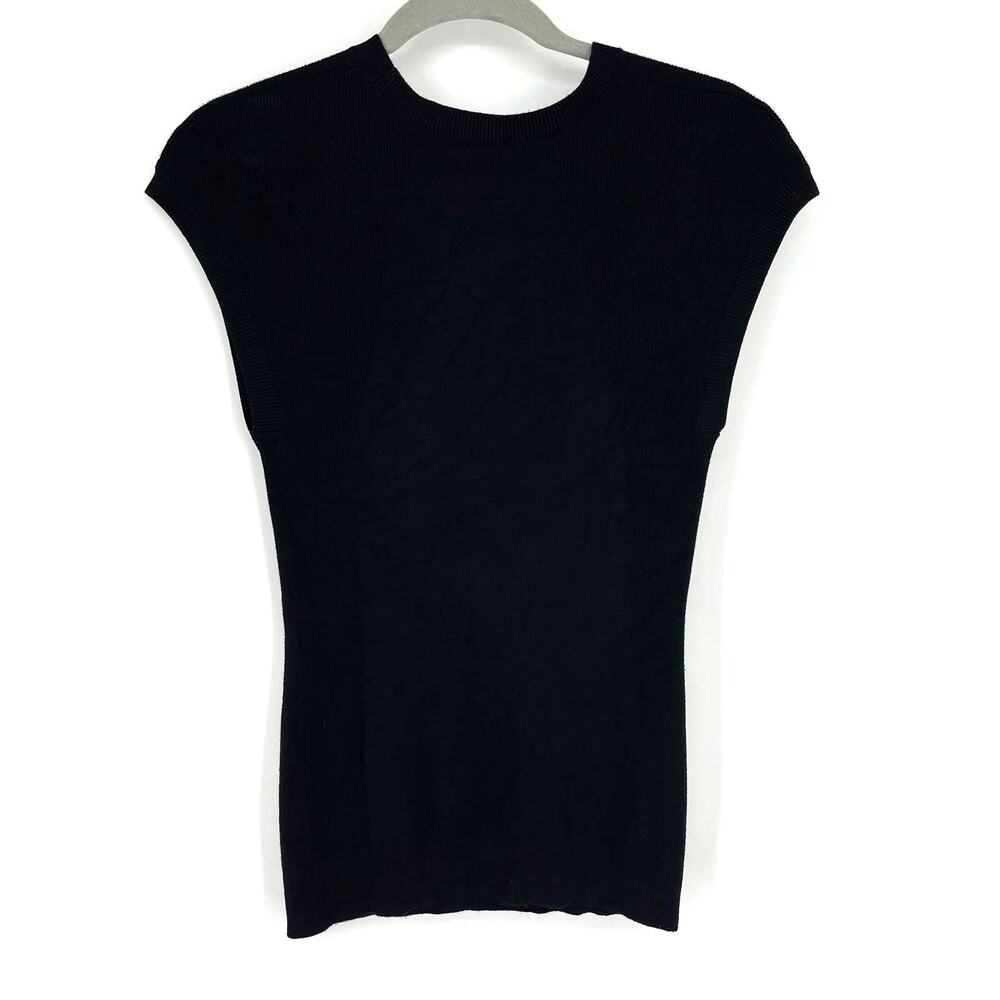 Zara Knit Black Sleeveless Knit Top Medium - Picture 2 of 4